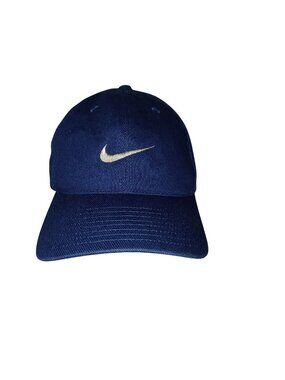 Nike Cap Sport Hat Royal Blue Cotton Adjustable White Swoosh Men's One Size